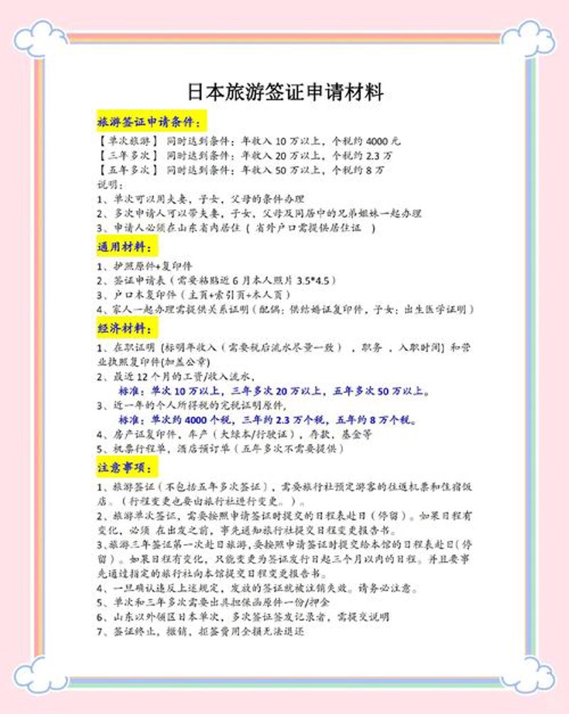 签证材料准备